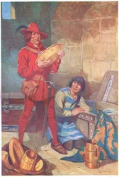 Sans perdre de temps, les deux compères ont fouillé le magasin des sherrifs (lithographie couleur)