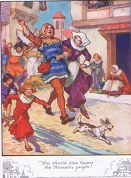"Vous auriez dû entendre les gens de Hamelin" (lithographie couleur)