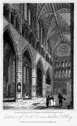 Intérieur du Coin des Poètes, Abbaye de Westminster, Londres, 1817