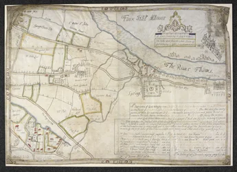 Plan de Faux Hall [maintenant Vauxhall] manoir, à Lambeth, co. Surrey