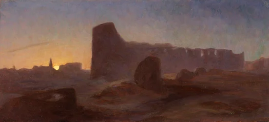 Vue du Colisée romain au coucher du soleil, Italie