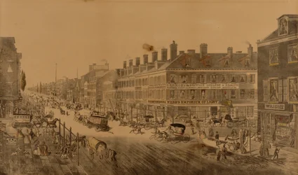 Broadway, New York, 1836 (montrant le Webb