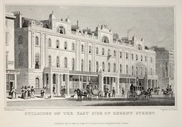 Bâtiments du côté est de Regent Street, de 