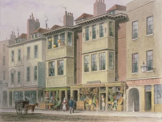 Vieilles maisons du côté est de Grays Inn Lane, regardant vers le nord depuis Holborn