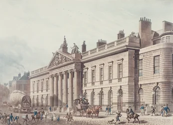 East India House, gravé par Joseph Constantine Stadler (fl.1780-1812), pub. par Ackermann