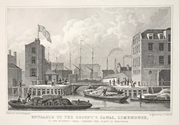 Entrée du canal du Régent, Limehouse, de 
