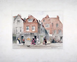Maison de M. Upcott et figures sur Upper Street, Islington, Londres