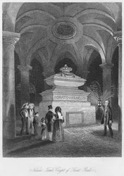Tombe de Nelson, Crypte de Saint Paul, vers 1841