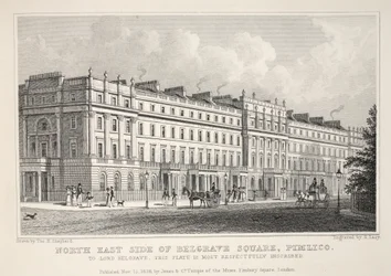 Côté nord-est de Belgrave Square, Pimlico, de 