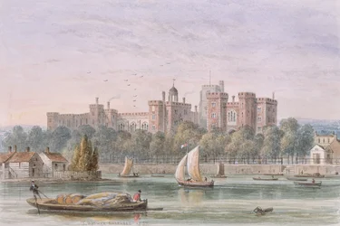 Vue du palais de Lambeth depuis la Tamise, 1837