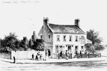 Vue de la taverne Yorkshire Stingo à Paddington, 1860-1859 (dessin)