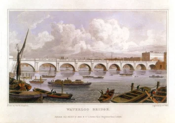 Pont de Waterloo, Londres, sur la Tamise, 1817