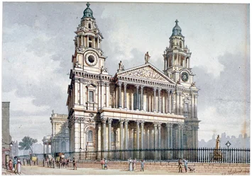 Façade ouest de la cathédrale Saint-Paul, City de Londres, 1814