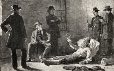 John Brown après sa capture, tiré du "Century Illustrated Monthly Magazine", mai à octobre.