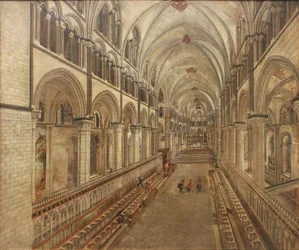 Le chœur de la cathédrale de Canterbury, vue vers l