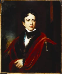 Portrait de John George Lambton, 1er comte de Durham, GCB, MP, en manteau sombre, avec une cape et une cravate blanche