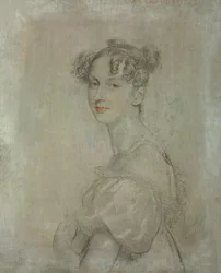 Portrait de la princesse Dorothea von Lieven (Daria Khristoforovna Lieven), née Benckendorff (1785-1857), vers 1812 (crayon, sanguine et blanc sur toile)
