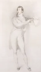 Portrait de Sir Francis Burdett, Bart, petit en pied, debout près d