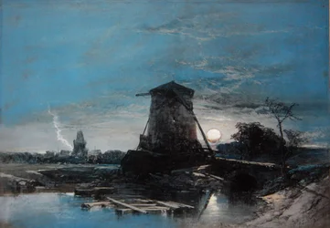 Paysage hollandais au clair de lune