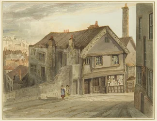 Castle Mill Street, en dessous de la Newgate, montrant la maison de Robert Adams