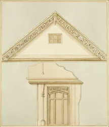 Porte et planches de barge de la maison de Robert Adams