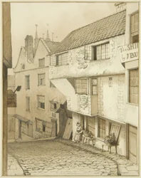 Extrémité inférieure de Steep Street, avec maison