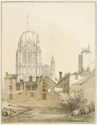 Église de Redcliffe et partie de Redcliffe Hill avec la tour de tir