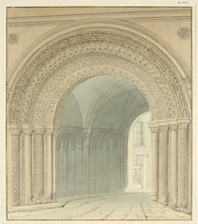 Vue sud de la porte du collège, cathédrale de Bristol