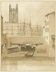 Pont de pierre montrant les vannes