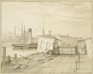 Affaissement de la maison de péage, sur le pont de Prince Street, 1828