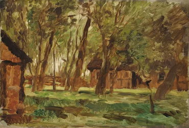 Ferme sous les arbres