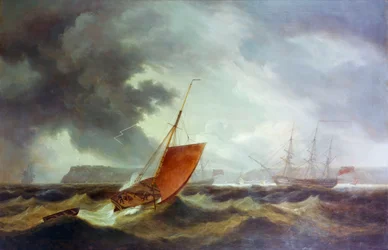 Un chalutier de Brixham entrant dans Torbay, début du 19ème siècle