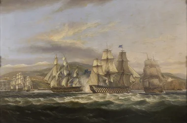 M.S. Caledonia et H.M.S. Boyne poursuivant la flotte française vers Toulon