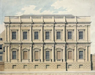 Vue de la salle de banquet à Whitehall, Westminster, vers 1790