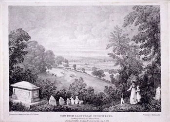 Vue générale de Hampstead, Londres, 1822