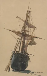Bateau de pêche échoué