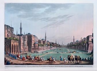 Place principale au Grand Caire, avec le palais de Murad Bey