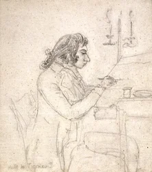 J. M. W. Turner à une table de dessin; Verso : Mme Monro endormie