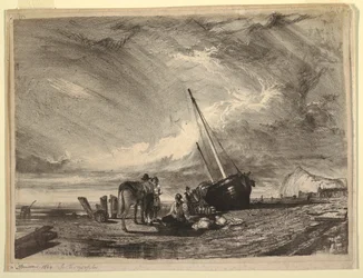 Bateau de pêche échoué