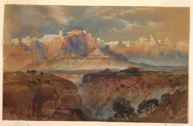 Dessin, falaises du Rio Virgin, sud de l