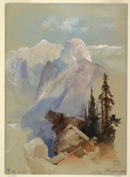 Dessin, Half Dome, Yosemite, 1873