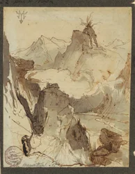 Dessin, Hiawatha voit Mudjekeewis, 1870-75