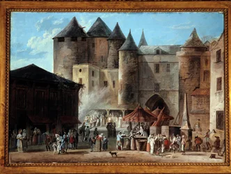 Place du Grand Châtelet à Paris Scène de rue à l