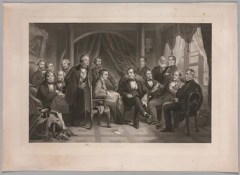 Washington Irving et ses amis littéraires à Sunnyside, 1864