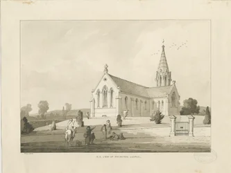 Chapelle de Brereton : [Église St. Michael, Brereton] dessin au lavis, 1838