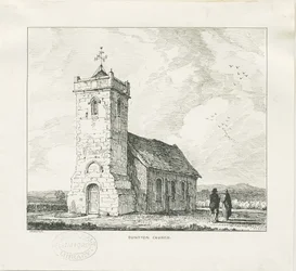 Église de Dunston : dessin à la plume