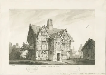 Village de Gnosall - Maison Ancienne: dessin au lavis