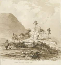 Kinver Edge : dessin sépia, 1837