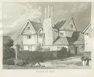 Standon Hall : dessin à la sépia