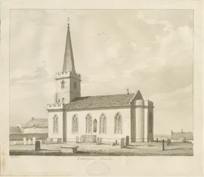 Église de Whittington (dessin sépia)